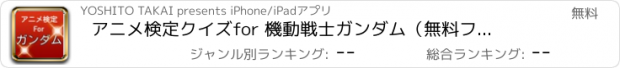 おすすめアプリ アニメ検定クイズ　for 機動戦士ガンダム（無料ファンアプリ）