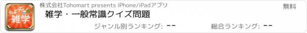 おすすめアプリ 雑学・一般常識クイズ問題