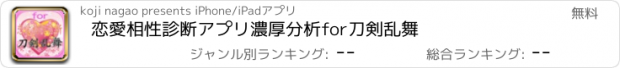 おすすめアプリ 恋愛相性診断アプリ濃厚分析for刀剣乱舞