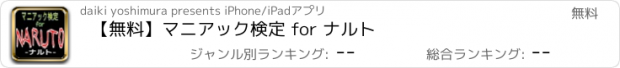 おすすめアプリ 【無料】マニアック検定 for ナルト