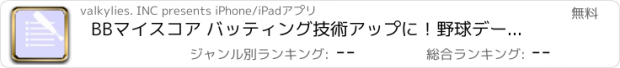 おすすめアプリ BBマイスコア バッティング技術アップに！野球データの集計・解析