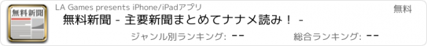 おすすめアプリ 無料新聞 - 主要新聞まとめてナナメ読み！ -