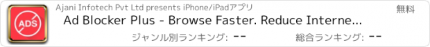 おすすめアプリ Ad Blocker Plus - Browse Faster. Reduce Internet bills !