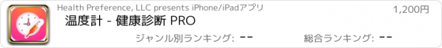 おすすめアプリ 温度計 - 健康診断 PRO