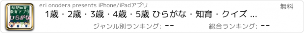 おすすめアプリ 1歳・2歳・3歳・4歳・5歳 ひらがな・知育・クイズ 無料ゲームアプリ