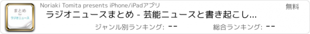 おすすめアプリ ラジオニュースまとめ - 芸能ニュースと書き起こし速報