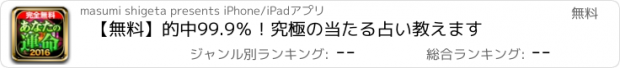 おすすめアプリ 【無料】的中99.9％！究極の当たる占い教えます