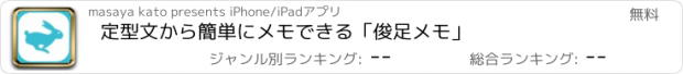 おすすめアプリ 定型文から簡単にメモできる「俊足メモ」