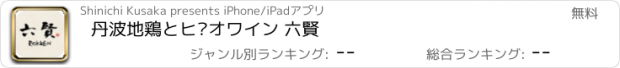 おすすめアプリ 丹波地鶏とビオワイン 六賢