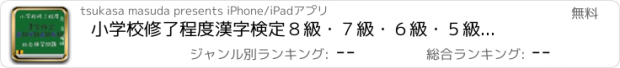 おすすめアプリ 小学校修了程度　漢字検定８級・７級・６級・５級　総合練習問題