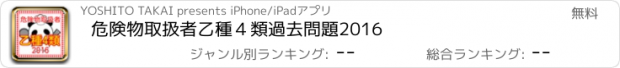 おすすめアプリ 危険物取扱者乙種４類　過去問題2016