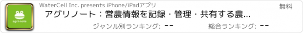 おすすめアプリ アグリノート：営農情報を記録・管理・共有する農業日誌アプリ