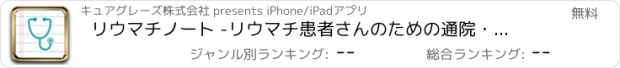 おすすめアプリ リウマチノート -リウマチ患者さんのための通院・投薬スケジュール管理アプリ-