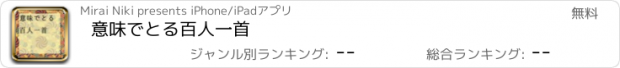 おすすめアプリ 意味でとる百人一首