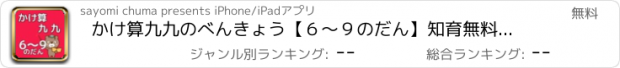 おすすめアプリ かけ算九九のべんきょう【６～９のだん】知育無料アプリ