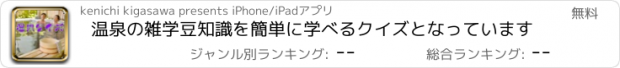 おすすめアプリ 温泉の雑学豆知識を簡単に学べるクイズとなっています
