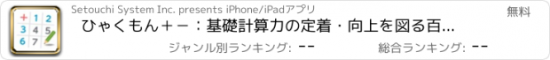 おすすめアプリ ひゃくもん＋－：基礎計算力の定着・向上を図る百マス計算アプリ