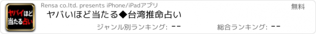 おすすめアプリ ヤバいほど当たる◆台湾推命占い