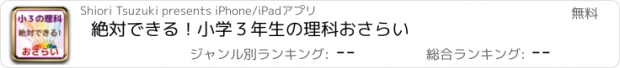 おすすめアプリ 絶対できる！　小学３年生の理科おさらい