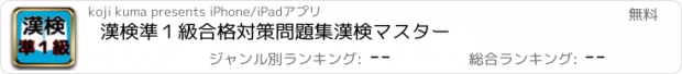 おすすめアプリ 漢検準１級　合格対策問題集　漢検マスター