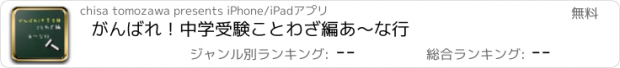 おすすめアプリ がんばれ！中学受験　ことわざ編　あ～な行