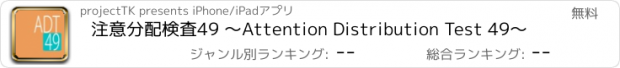 おすすめアプリ 注意分配検査49 〜Attention Distribution Test 49〜