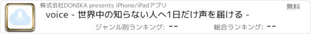 おすすめアプリ voice - 世界中の知らない人へ1日だけ声を届ける -