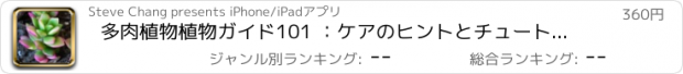 おすすめアプリ 多肉植物植物ガイド101 ：ケアのヒントとチュートリアル