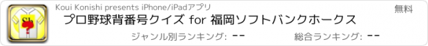 おすすめアプリ プロ野球背番号クイズ for 福岡ソフトバンクホークス