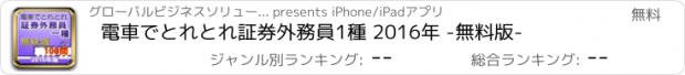 おすすめアプリ 電車でとれとれ証券外務員1種 2016年 -無料版-