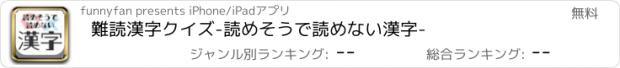 おすすめアプリ 難読漢字クイズ-読めそうで読めない漢字-