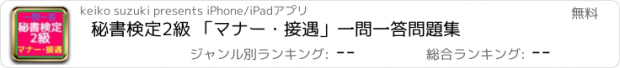 おすすめアプリ 秘書検定2級 「マナー・接遇」一問一答問題集