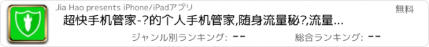 おすすめアプリ 超快手机管家-您的个人手机管家,随身流量秘书,流量监控,随时提醒查询,测速