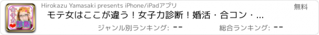 おすすめアプリ モテ女はここが違う！女子力診断！婚活・合コン・両想い恋愛実現応援・支援アプリ