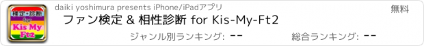 おすすめアプリ ファン検定 & 相性診断 for Kis-My-Ft2