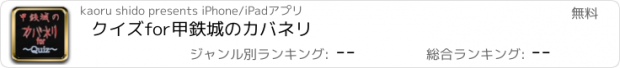 おすすめアプリ クイズfor甲鉄城のカバネリ