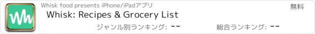 おすすめアプリ Whisk: Recipes & Grocery List