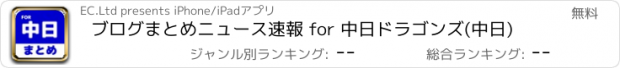 おすすめアプリ ブログまとめニュース速報 for 中日ドラゴンズ(中日)