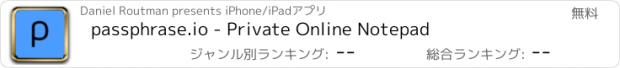 おすすめアプリ passphrase.io - Private Online Notepad