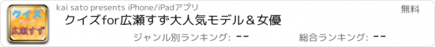 おすすめアプリ クイズfor広瀬すず　大人気モデル＆女優