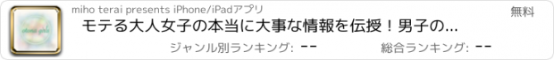 おすすめアプリ モテる大人女子の本当に大事な情報を伝授！男子の気持ちを代弁！