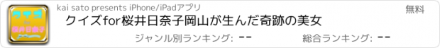 おすすめアプリ クイズfor桜井日奈子　岡山が生んだ奇跡の美女