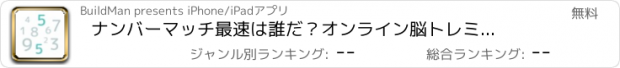 おすすめアプリ ナンバーマッチ　最速は誰だ？オンライン脳トレミニゲーム