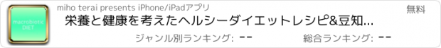 おすすめアプリ 栄養と健康を考えたヘルシーダイエットレシピ&豆知識まとめ