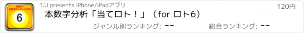 おすすめアプリ 本数字分析「当てロト！」（for ロト6）