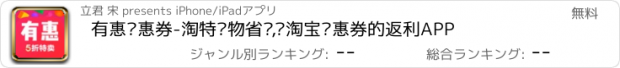 おすすめアプリ 有惠优惠券-淘特购物省钱,领淘宝优惠券的返利APP