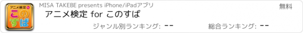 おすすめアプリ アニメ検定 for このすば