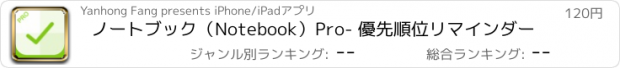 おすすめアプリ ノートブック（Notebook）Pro- 優先順位リマインダー