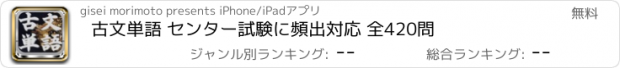 おすすめアプリ 古文単語 センター試験に頻出対応 全420問