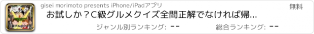 おすすめアプリ お試しか？C級グルメクイズ　全問正解でなければ帰れません。